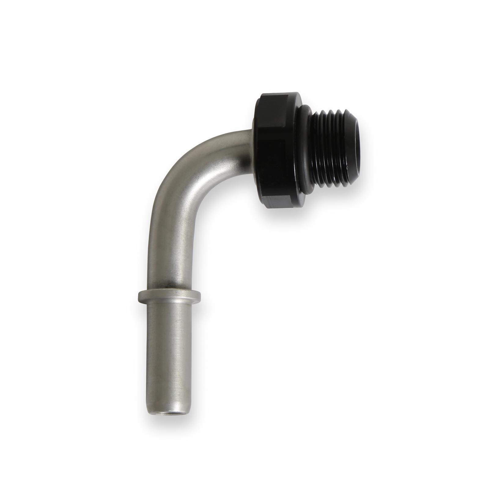 Earl's Performance Quick-Disconnect Fittings 935056ERL Fittings, 90 degree, -6 AN Male Threads, 5/16 in. Hose End Size, Aluminum/Stainless Steel, Black, Each