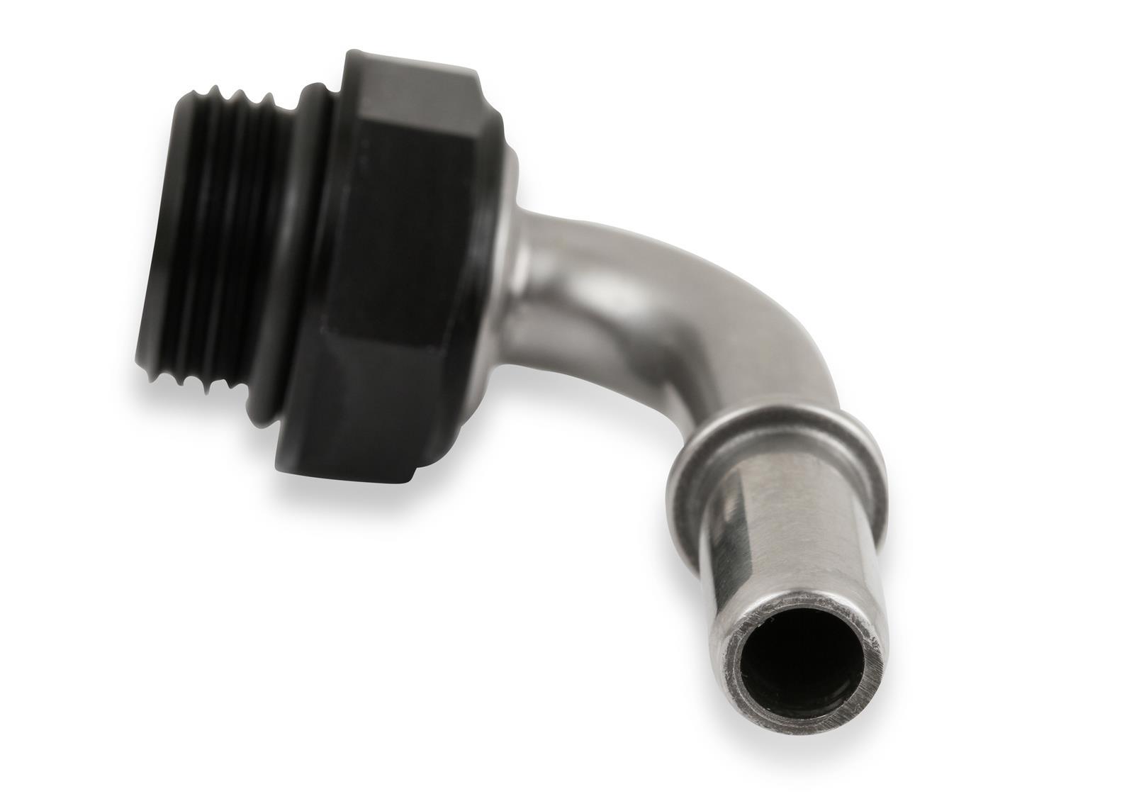 Earl's Performance Fuel Rail and Module Quick-Connect Fittings 935086ERL Fitting, EFI, 90 degree, 3/8 in. Male Quick Connect, -8 AN O-Ring Male Quick Connect, Stainless Steel/Black Anodized, Each thumbnail 4
