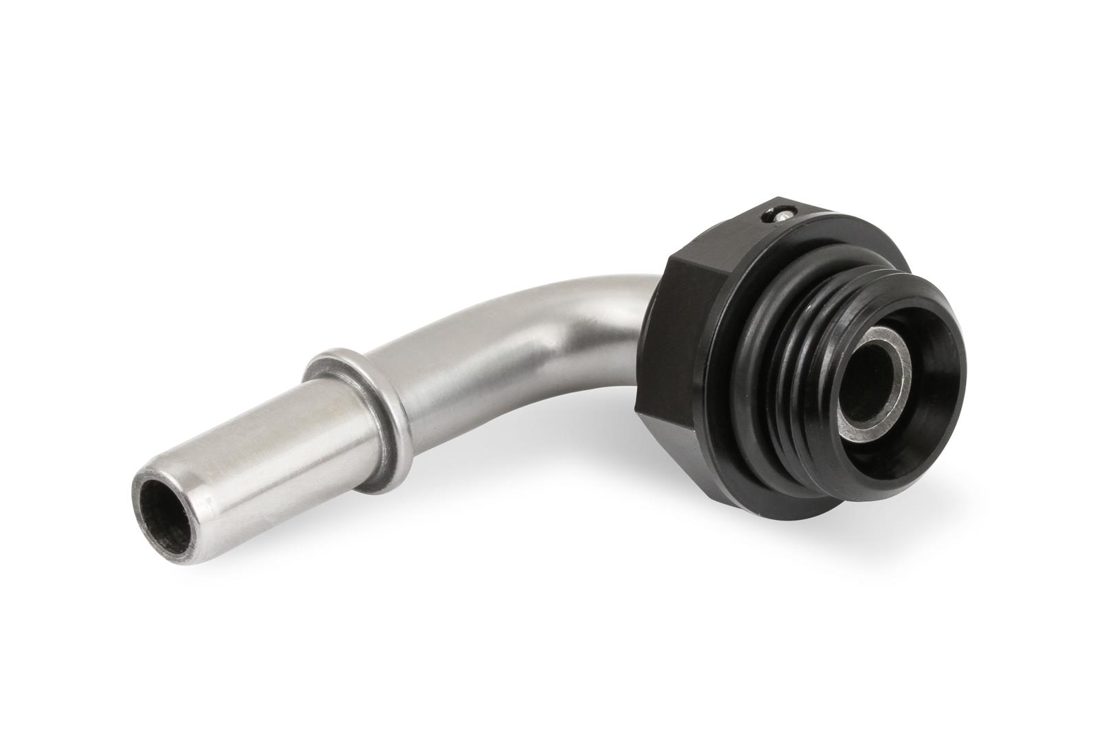 Earl's Performance Fuel Rail and Module Quick-Connect Fittings 935086ERL Fitting, EFI, 90 degree, 3/8 in. Male Quick Connect, -8 AN O-Ring Male Quick Connect, Stainless Steel/Black Anodized, Each thumbnail 5