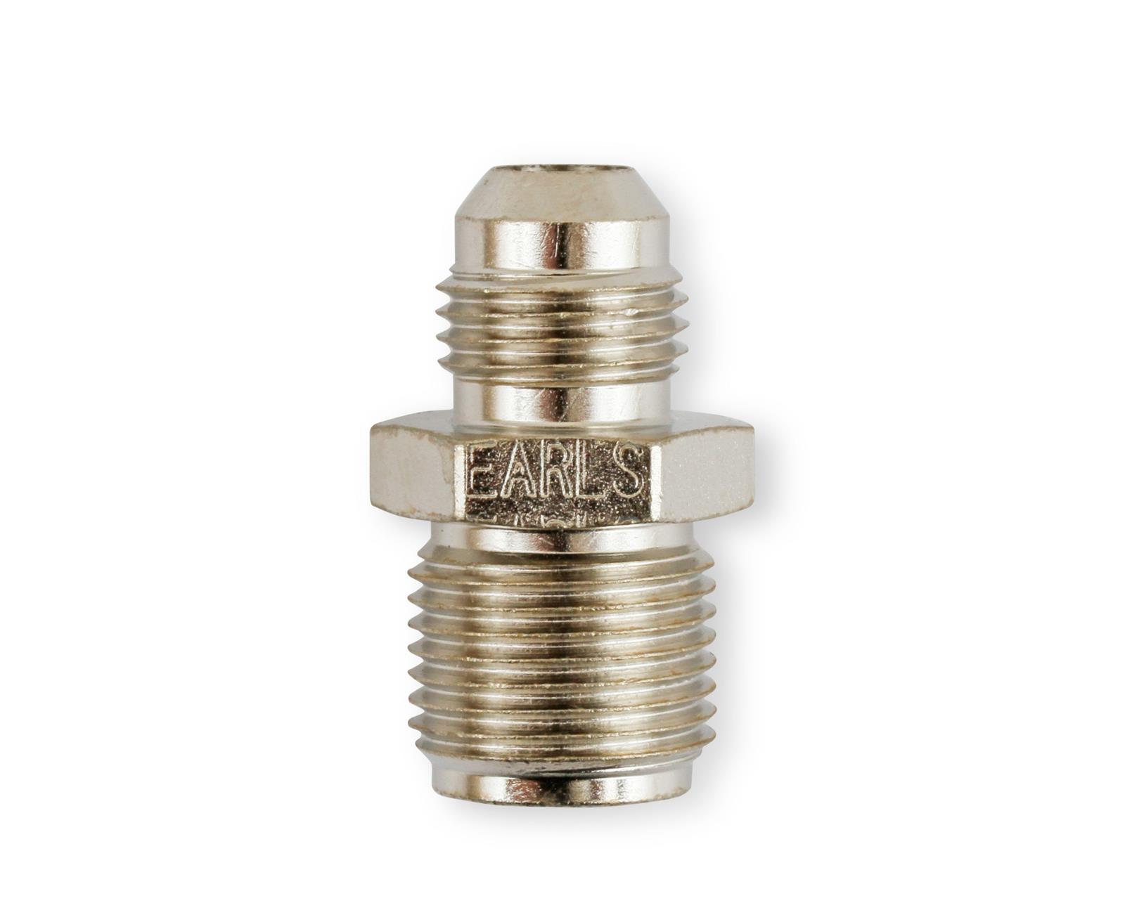 Earl's Performance AN to Inverted Flare Adapter Fittings 961950LERL Fitting, Adapter, Flare, Straight, Steel, Nickel Plated, -6 AN, 11/16-18 in. Flare, Each thumbnail 2