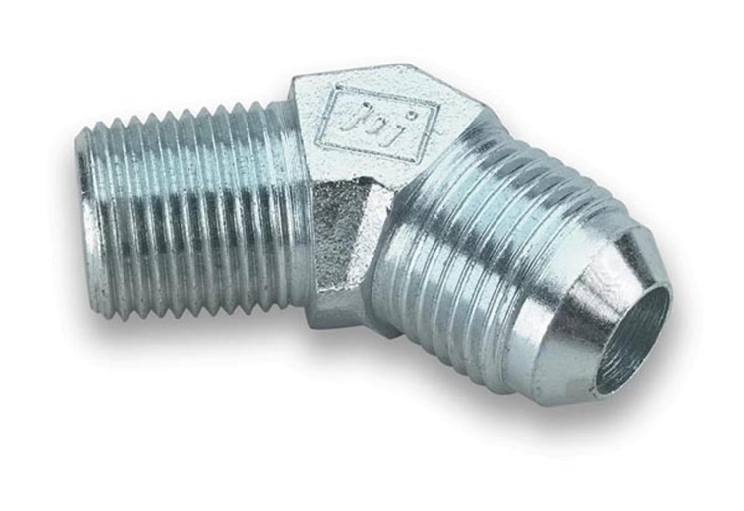 Earl's Performance AN to NPT Adapter Fittings 962303ERL Fitting, Adapter, NPT, 45 Degree, Steel, Zinc, -3 AN, 1/8 in. NPT, Each