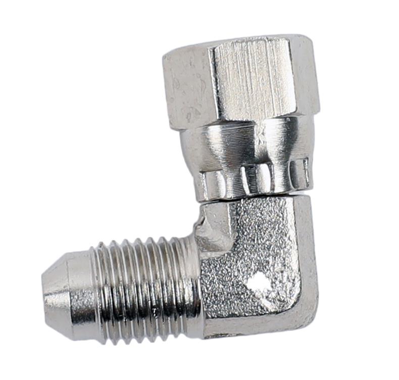 Earl's Performance Couplers 966304ERL Fitting, Coupler, Union, AN to AN, 90 Degree, Steel, Zinc, -4 AN, -4 AN, Swivel, Each thumbnail 2
