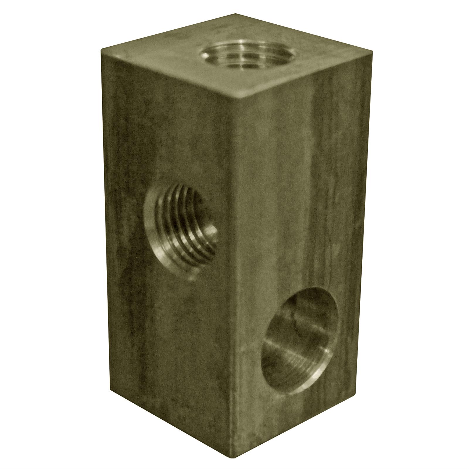 Earl's Performance Brake System Adapters 972052ERL Fitting, Adapter, Tee 3/8-24 I.F. on Both Runs, 3/8-24 I.F. Branch, 7/16 in. Mounting Hole, Brass, Each