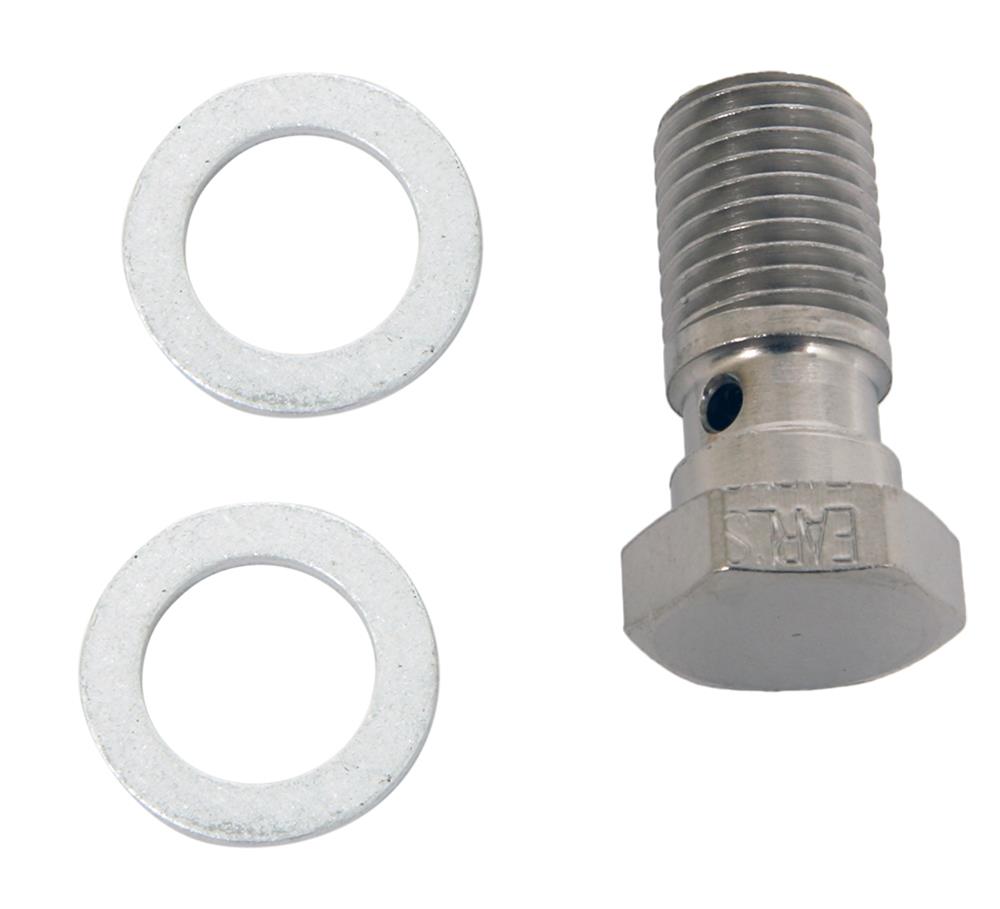 Earl's Performance Brake System Adapters 977504ERL Fitting, Adapter, Banjo Bolt, with Crush Washer, 7/16-20 in., Single, Steel, Nickel Plated, Each thumbnail 2