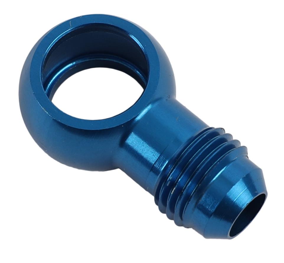 Earl's Performance Carburetor Inlet Fittings 977606ERL Fuel Fitting, Aluminum Adapter, 6 AN Male To 0.5625 in. Banjo, Blue Anodized, Each thumbnail 2