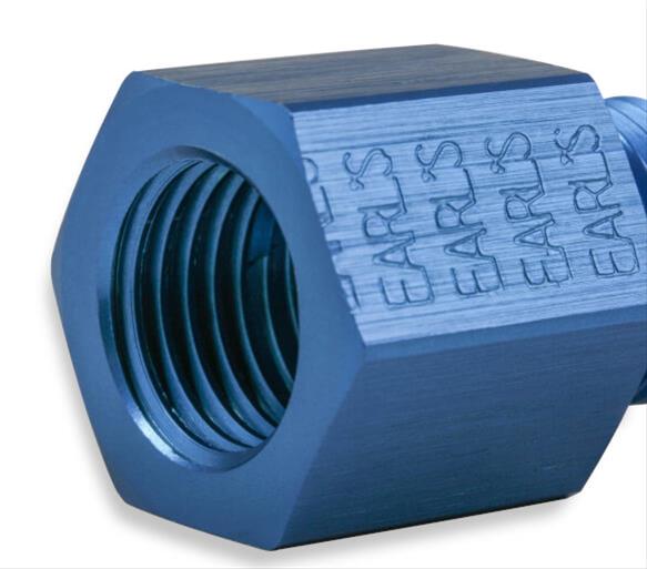 Earl's Performance AN to Metric Adapter Fittings 9894DBHERL Fitting, Adapter, Threads, Straight, Aluminum, Blue Anodized, -6 AN, M14 x 1.5, Each thumbnail 2