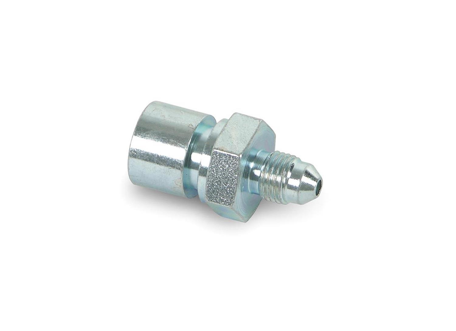 Earl's Performance Brake System Adapters 989549ERL Fitting, Brake, Male -3 AN to Female 7/16 in.- 24 Thread, Inverted Flare, Steel, Nickel Plated, Each