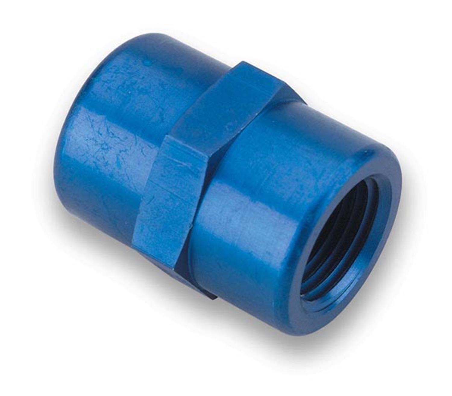 Earl's Performance Couplers 991002ERL Fitting, Coupler, Union, NPT to NPT, Straight, Aluminum, Blue Anodized, 1/4 in. NPT, 1/4 in. NPT, Each