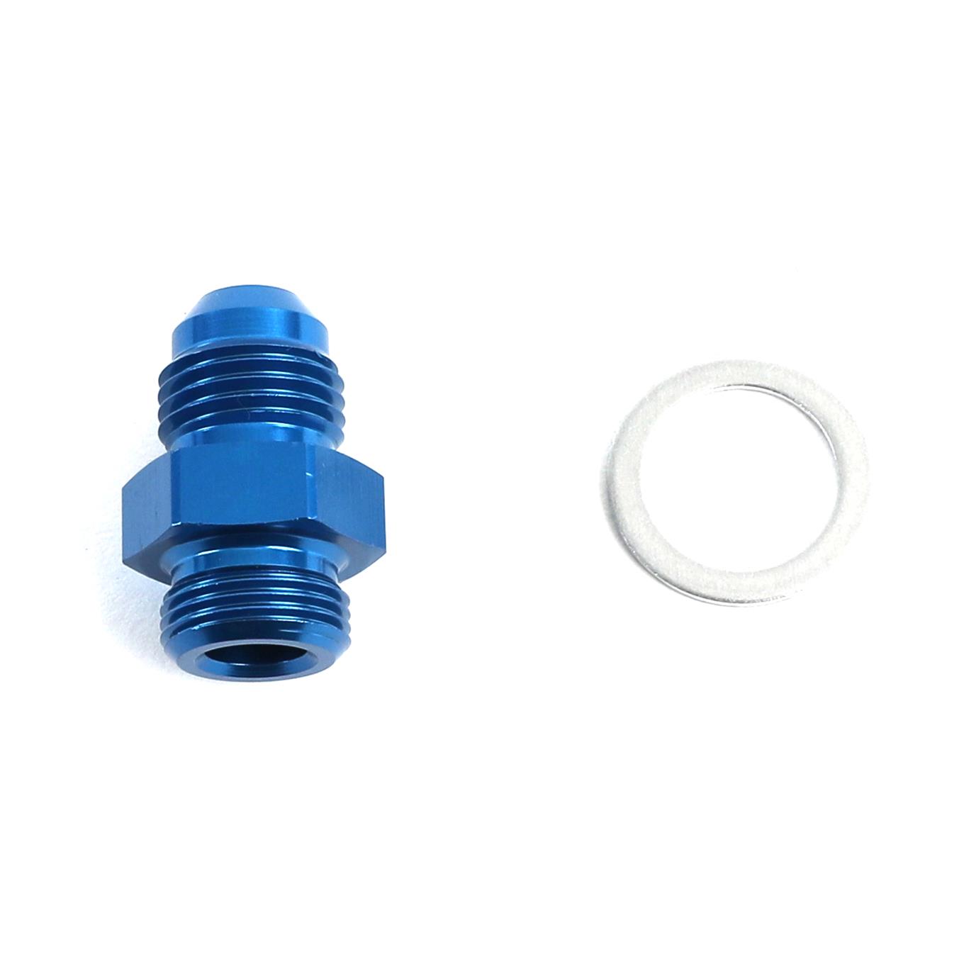 Earl's Performance Carburetor Inlet Fittings 991942ERL Fitting, Inlet, -6 AN Hose End to 9/16-24 in. Male Thread, Aluminum, Blue, Each thumbnail 2