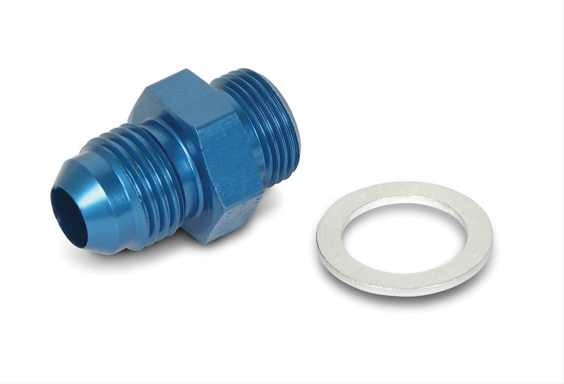 Earl's Performance Carburetor Inlet Fittings 991942ERL Fitting, Inlet, -6 AN Hose End to 9/16-24 in. Male Thread, Aluminum, Blue, Each thumbnail 3