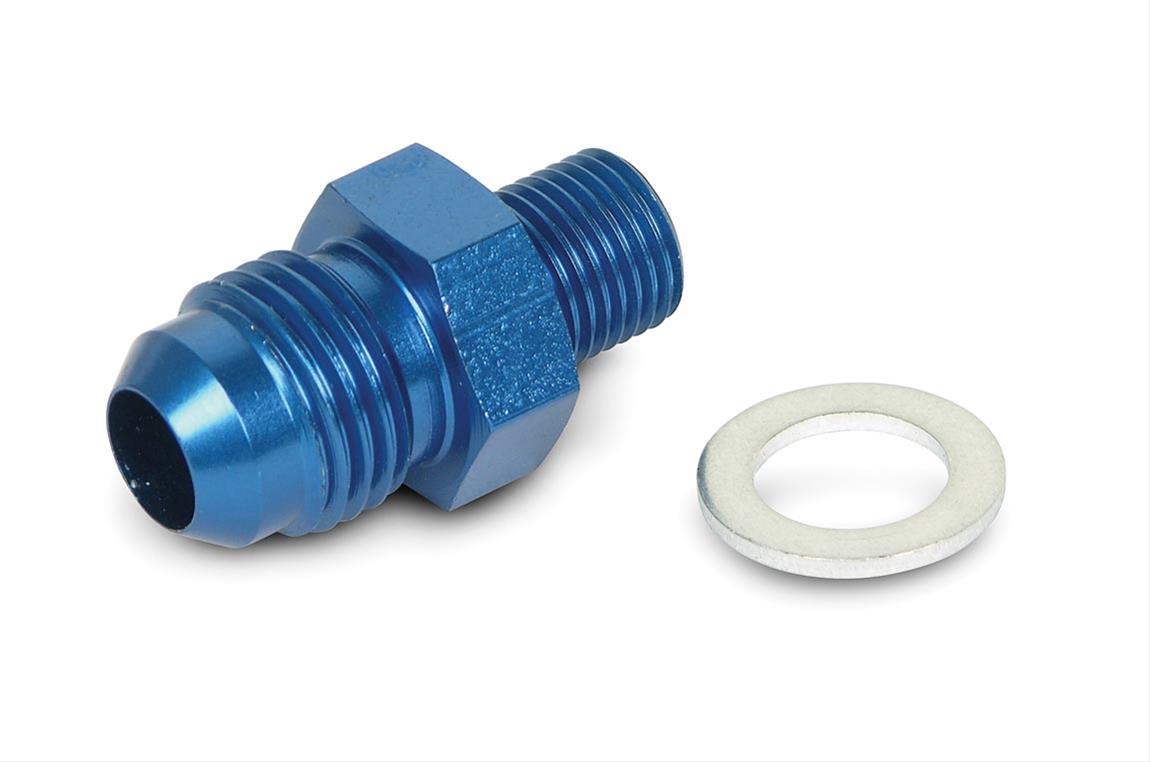 Earl's Performance Carburetor Inlet Fittings 991953ERL Fitting, Inlet, -6 AN Hose End to 10mm x 1 Thread, Aluminum, Blue, Each thumbnail 2
