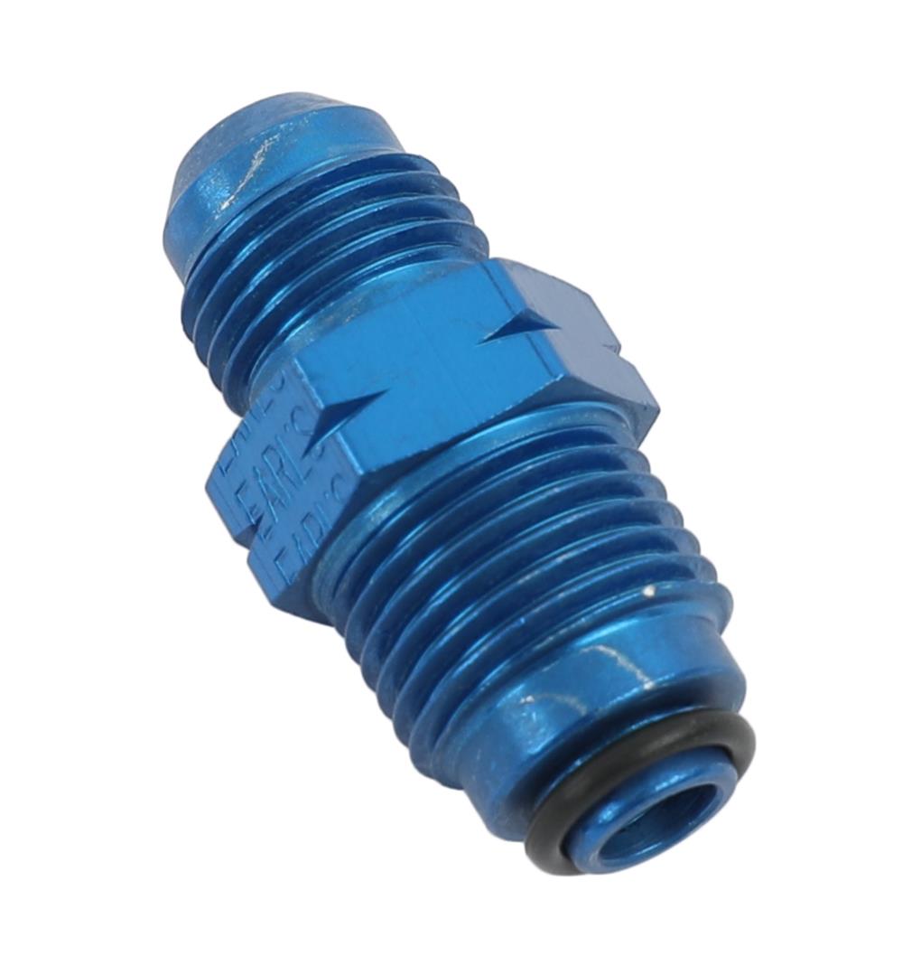 Earl's Performance AN to Metric Adapter Fittings 991955ERL Fitting, Adapter, Threads, Straight, Aluminum, Blue Anodized, -6 AN, M16 x 1.5, Each thumbnail 2