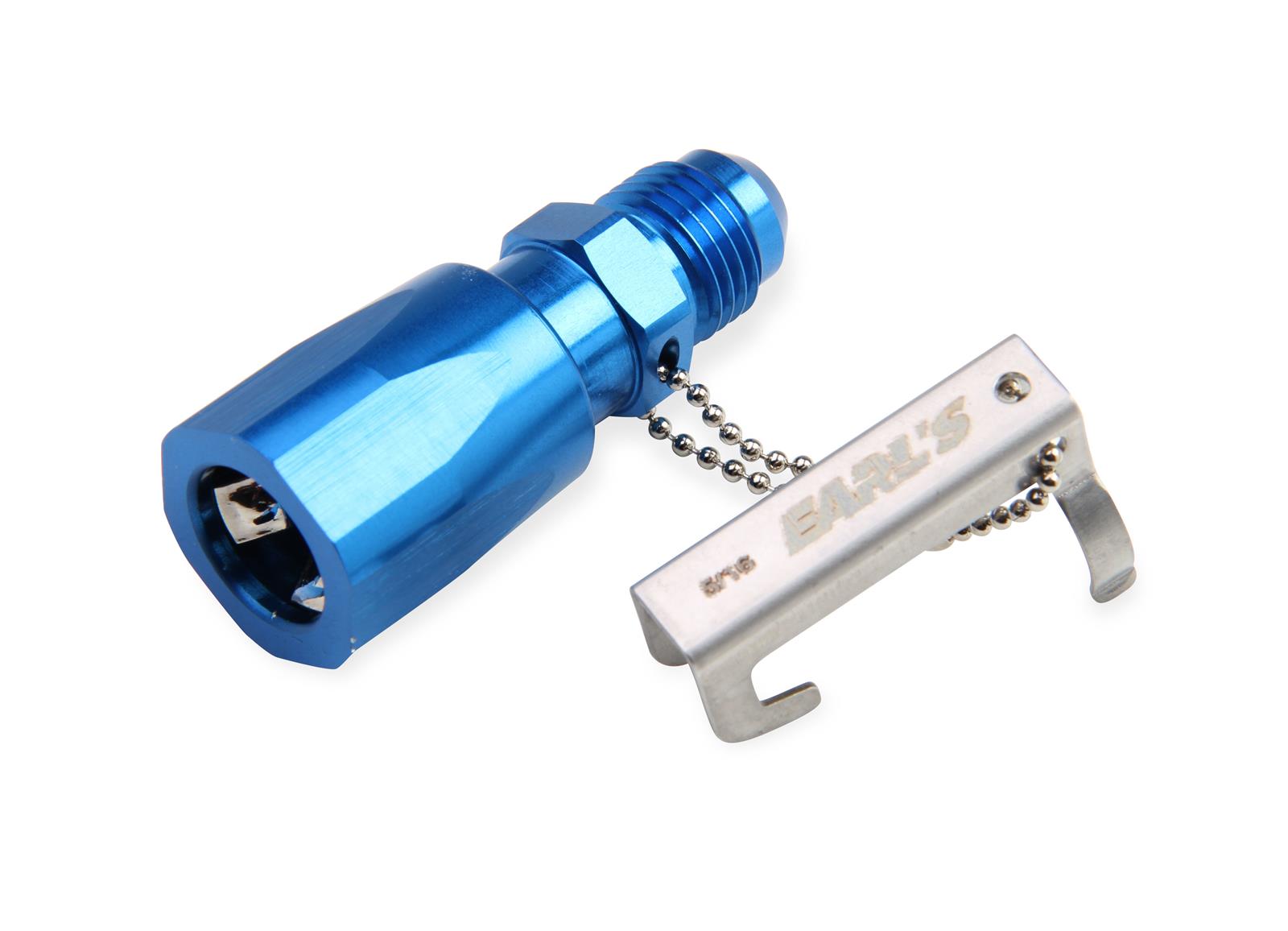 Earl's Performance Quick-Disconnect Fittings 991966ERL Fitting, Spring Lock to AN, Straight, Aluminum, Blue Anodized, -6 AN, 3/8 in., Each