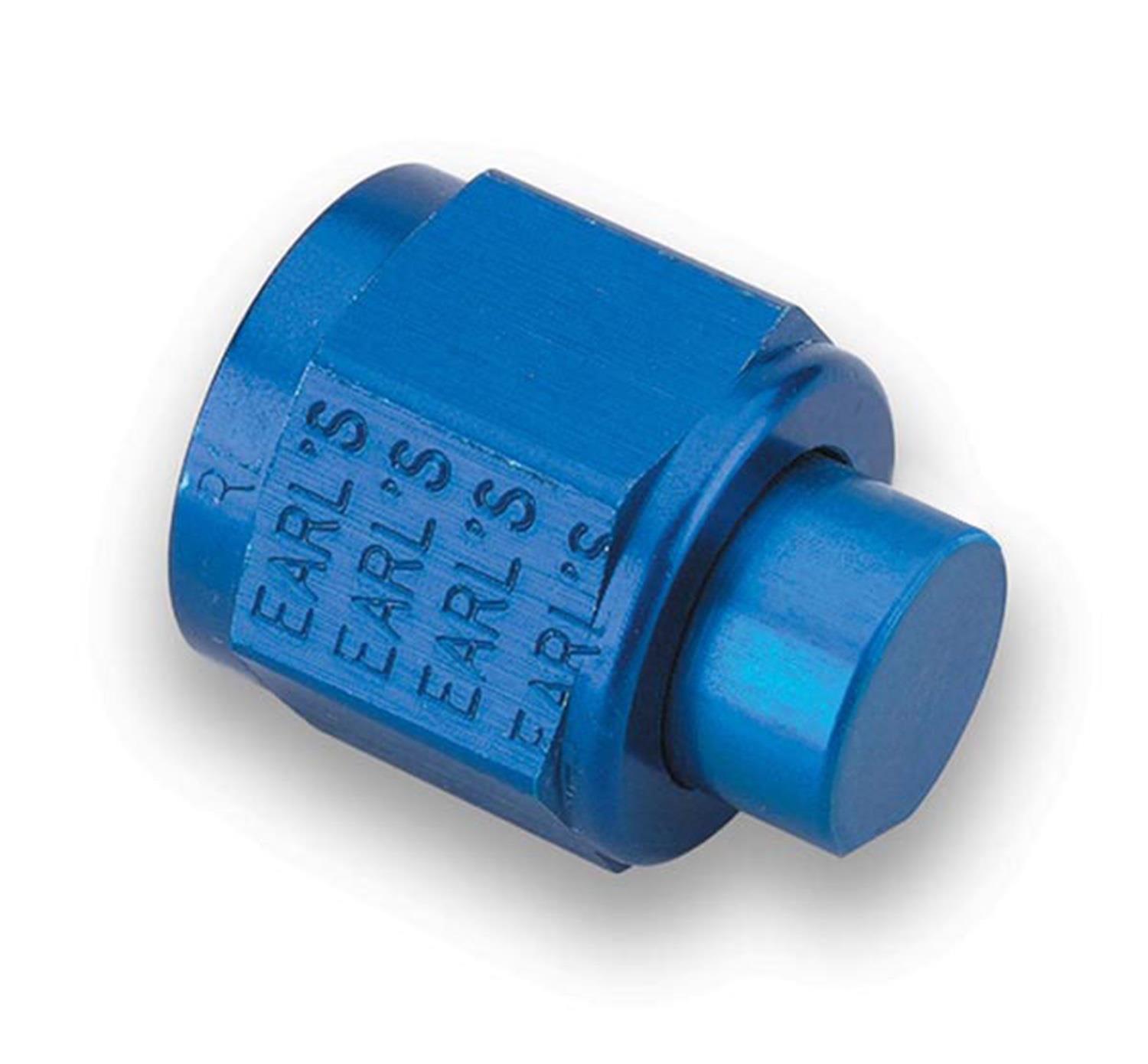 Earl's Performance AN Caps 592903ERL Fitting, Cap, -3 AN, Aluminum, Blue Anodized, Pair