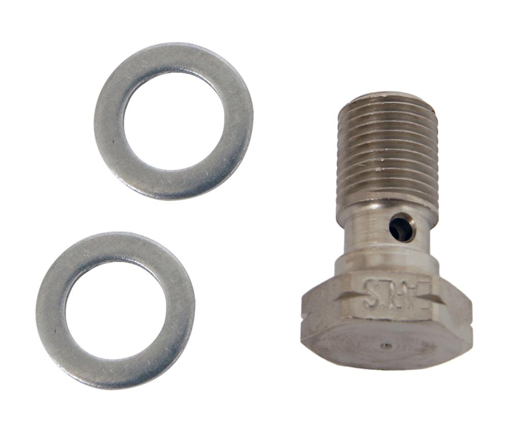 Earl's Performance Brake System Adapters 997517ERL Fitting, Banjo Bolt, 10mm x 1.0 Threads, Steel, Nickel Plated, Each thumbnail 2