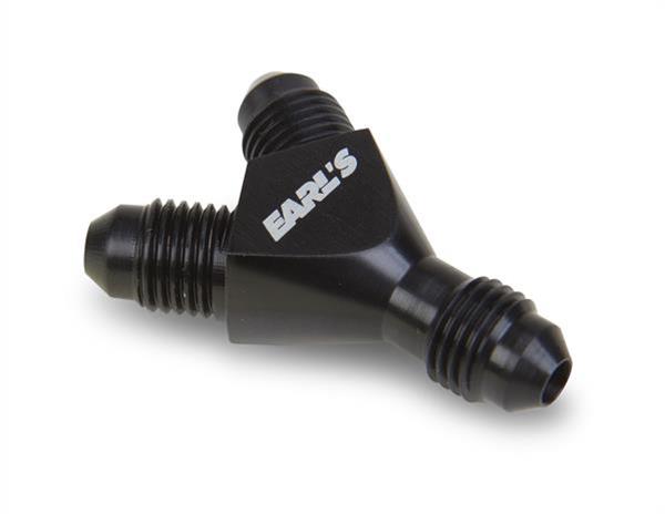 Earl's Performance Y-Fittings AT100171ERL Y Fittings, Y-Fittings, Aluminum, Black Anodized, -4 AN Male AN, -4 AN Male AN, -4 AN Male AN, Each thumbnail 2