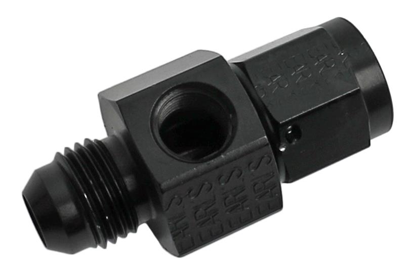 Earl's Performance Pressure Gauge Adapters AT100199ERL Fitting, Adapter, Straight, Aluminum, Black, -6 AN Male, -6 AN Female, 1/8 in. NPT Female, Each thumbnail 6
