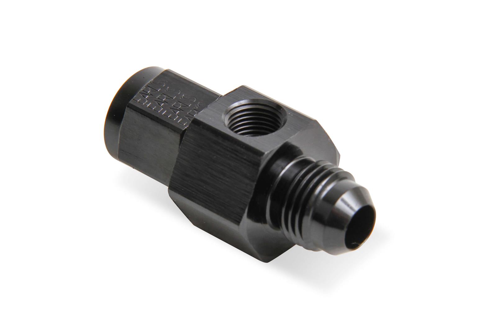 Earl's Performance Pressure Gauge Adapters AT100199ERL Fitting, Adapter, Straight, Aluminum, Black, -6 AN Male, -6 AN Female, 1/8 in. NPT Female, Each thumbnail 2