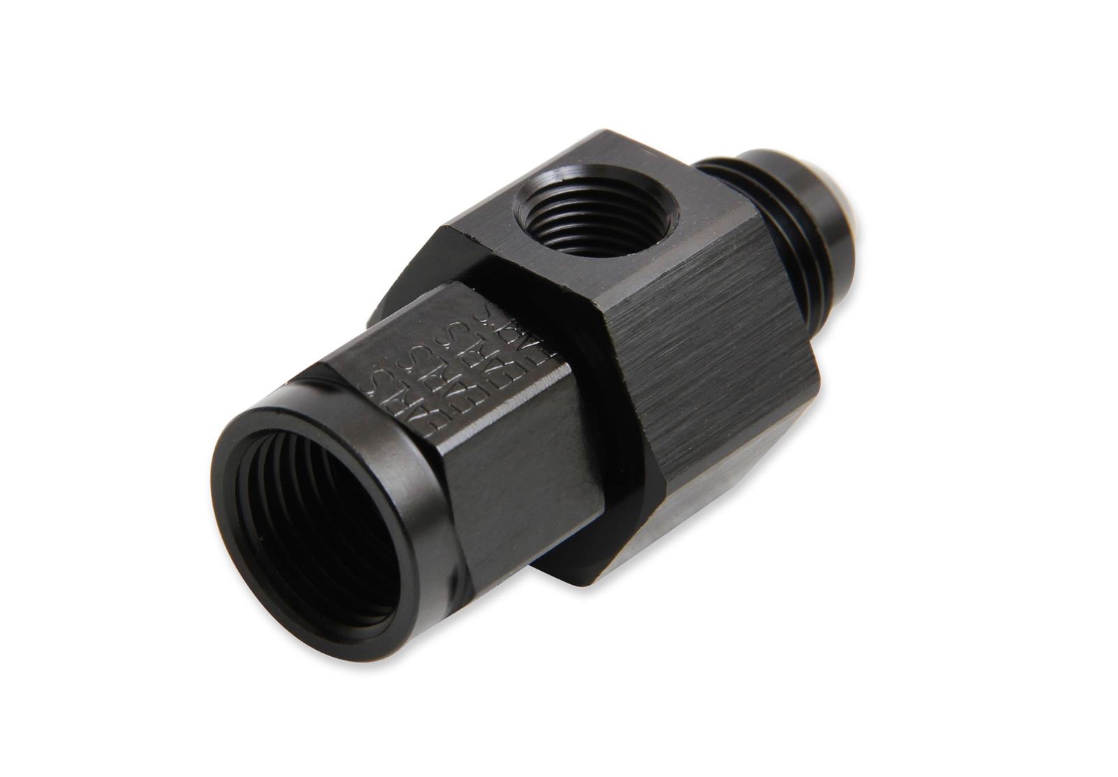 Earl's Performance Pressure Gauge Adapters AT100199ERL Fitting, Adapter, Straight, Aluminum, Black, -6 AN Male, -6 AN Female, 1/8 in. NPT Female, Each