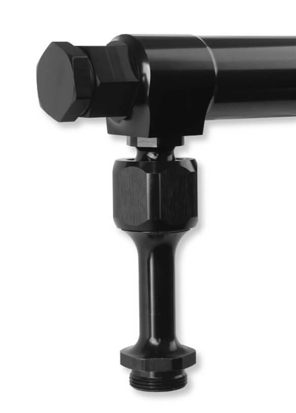 Earl's Performance Billet Fuel Logs AT105008ERL Log, Aluminum, Black Anodized, Adjustable, -10 AN Inlet, Holley, Each thumbnail 2