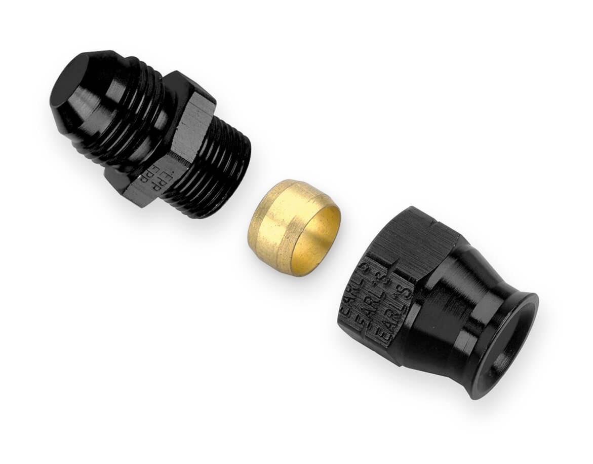 Earl's Performance Tube Adapter Fittings AT165056ERL Fitting, Adapter, AN to Tubing, Straight, Aluminum, Black Anodized, -6 AN, 5/16 in., Each thumbnail 3