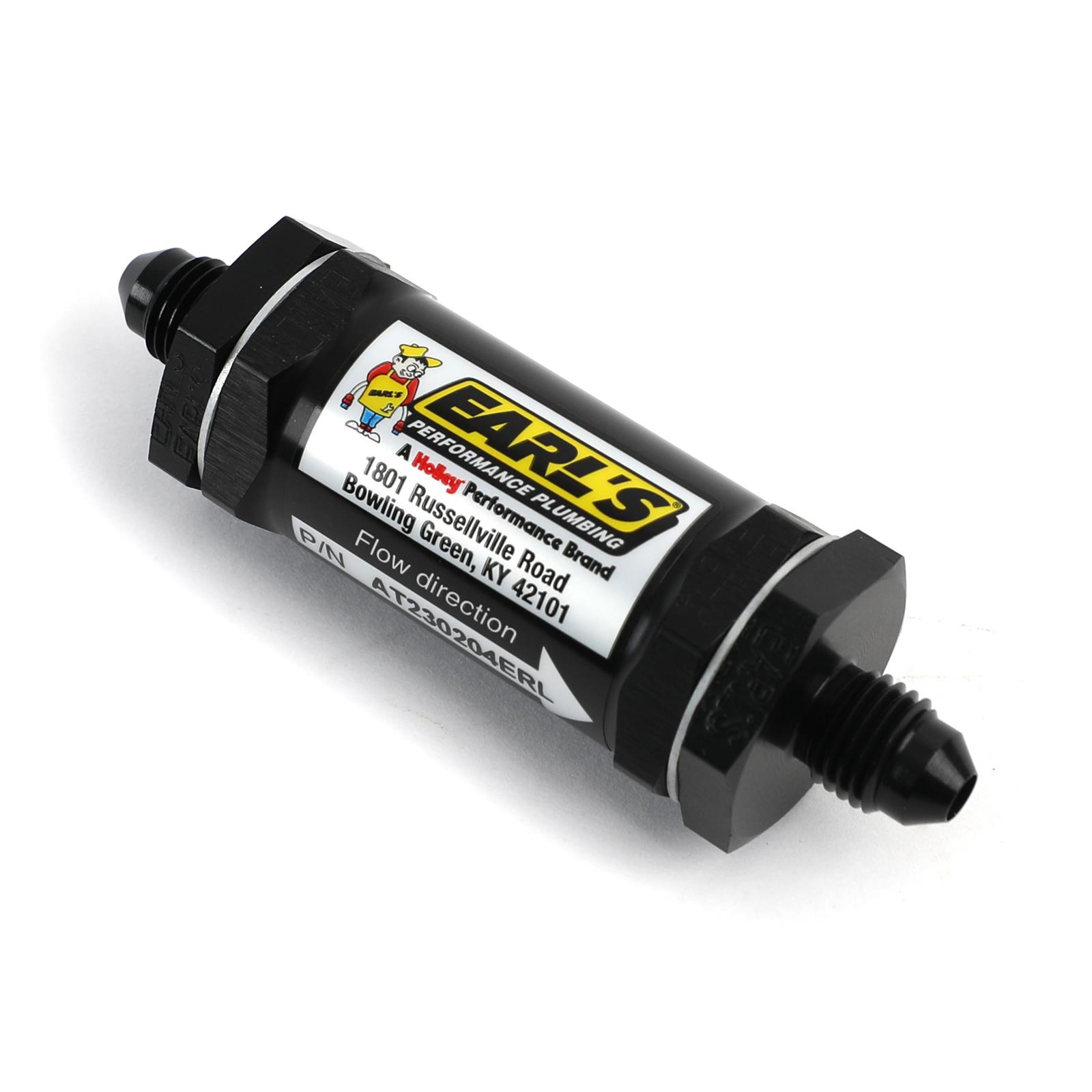 Earl's Performance Inline 85 Microns Fuel Filter with -4 AN Inlet Size AT230204ERL Mic Screen