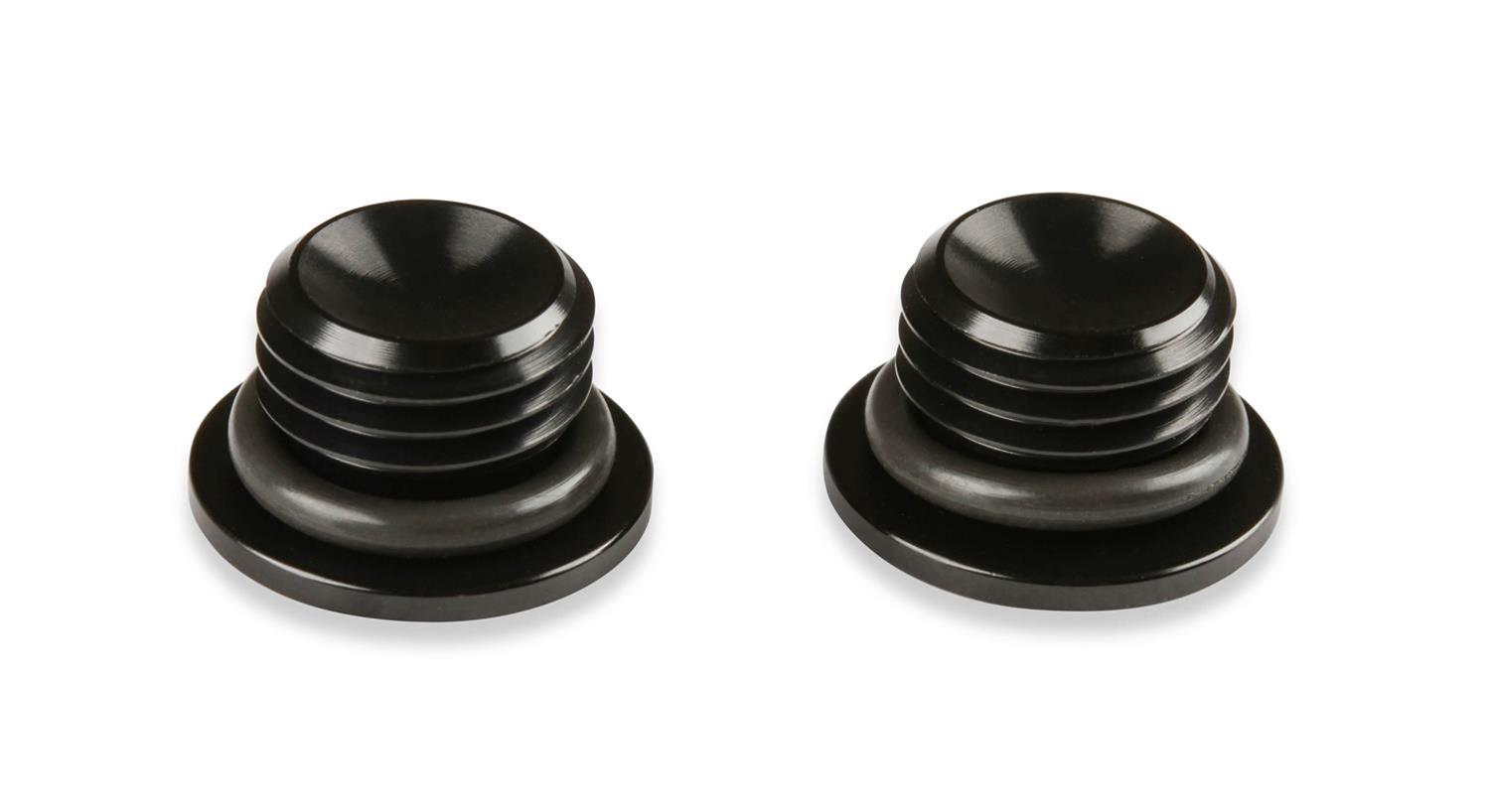 Earl's Performance Plugs AT581306ERL Plug Fittings, Plugs, -6 AN O-ring, Male Threads, Aluminum, Black Anodized, Internal Allen Head, Pair