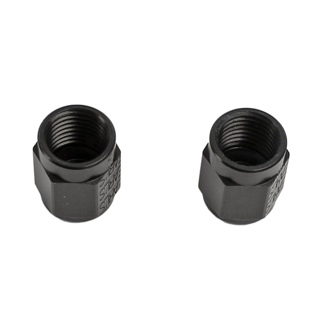 Earl's Performance Tube Nuts AT581803ERL Nuts, Aluminum, Black Anodized, -3 AN Female Threads, Pair thumbnail 2