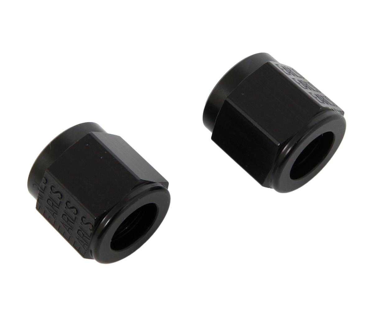 Earl's Performance Tube Nuts AT581805ERL Nuts, Aluminum, Black Anodized, -5 AN Female Threads, Pair