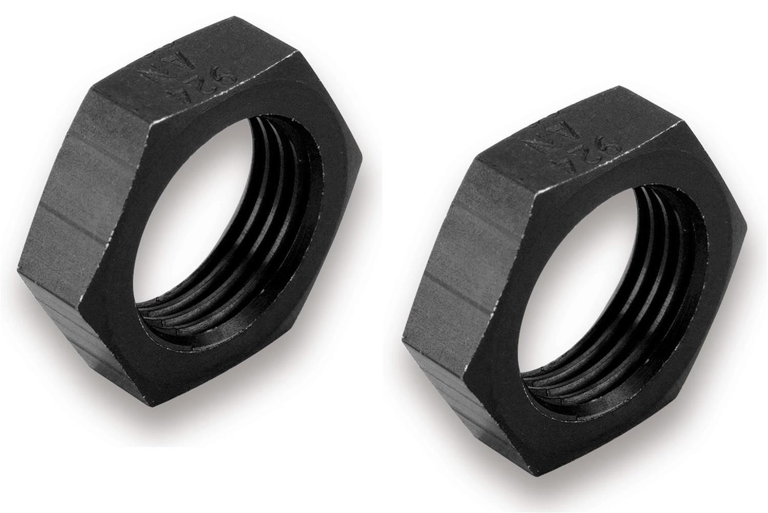 Earl's Performance Bulkhead Nuts AT592404ERL Fitting, Nut, -4 AN, Female Thread, Aluminum, Black Anodized, Each