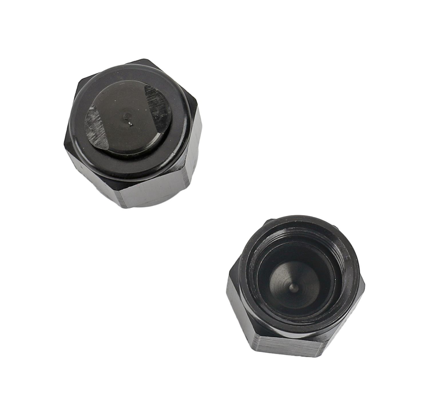 Earl's Performance AN Caps AT592906ERL Fittings, Caps, -6 Female, Aluminum, Black Anodized, Pair