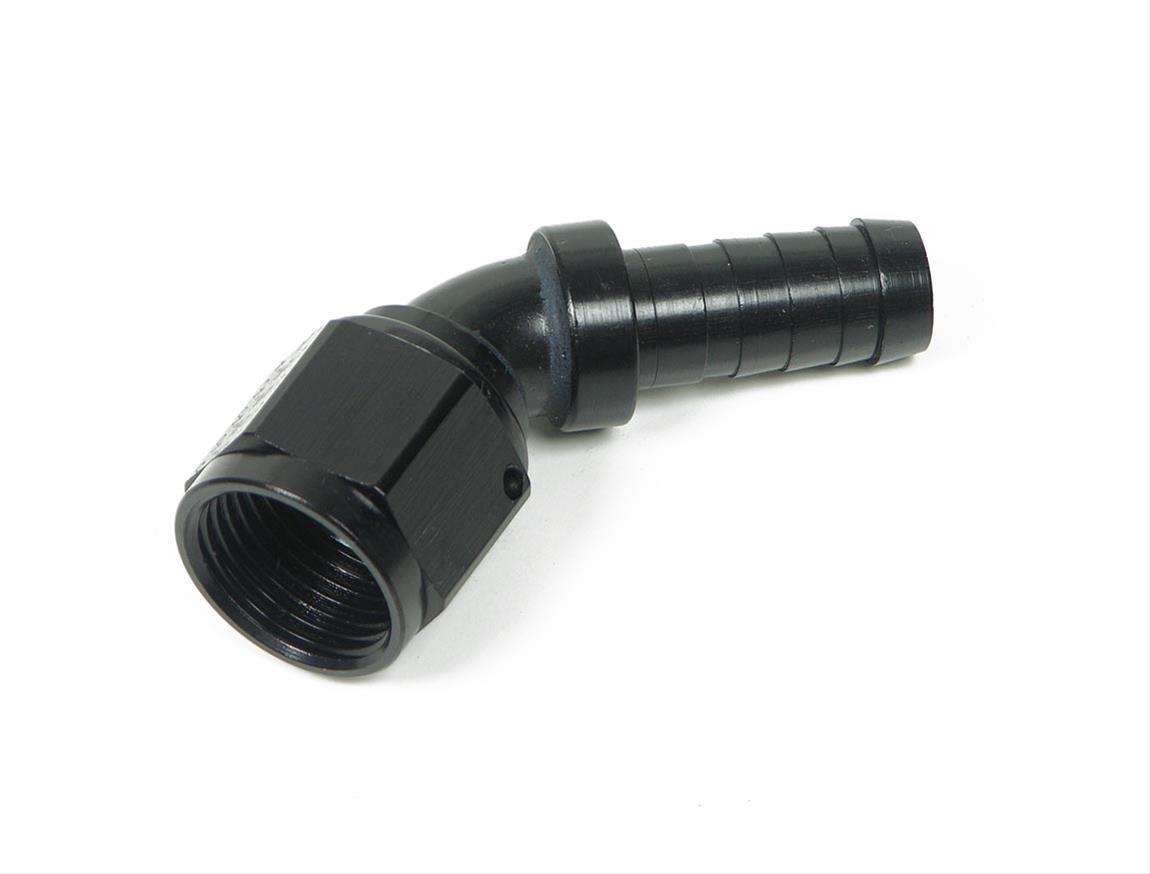 Earl's Performance Auto-Mate Hose Ends AT704612ERL Fitting, End, Auto-Mate, 45 Degree, Aluminum, Black Anodized, -12 AN, Female, Each