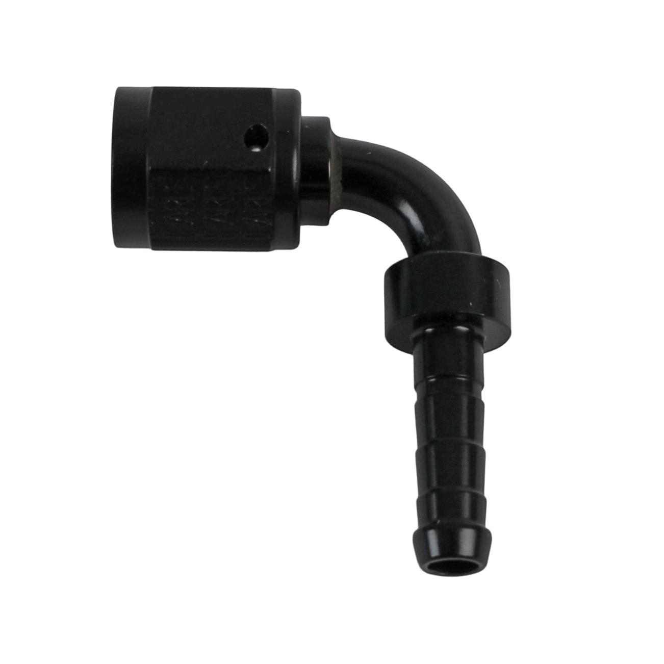 Earl's Performance Auto-Mate Hose Ends AT709104ERL Fitting, End, Auto-Mate, 90 Degree, Aluminum, Black Anodized, -4 AN, Female, Each