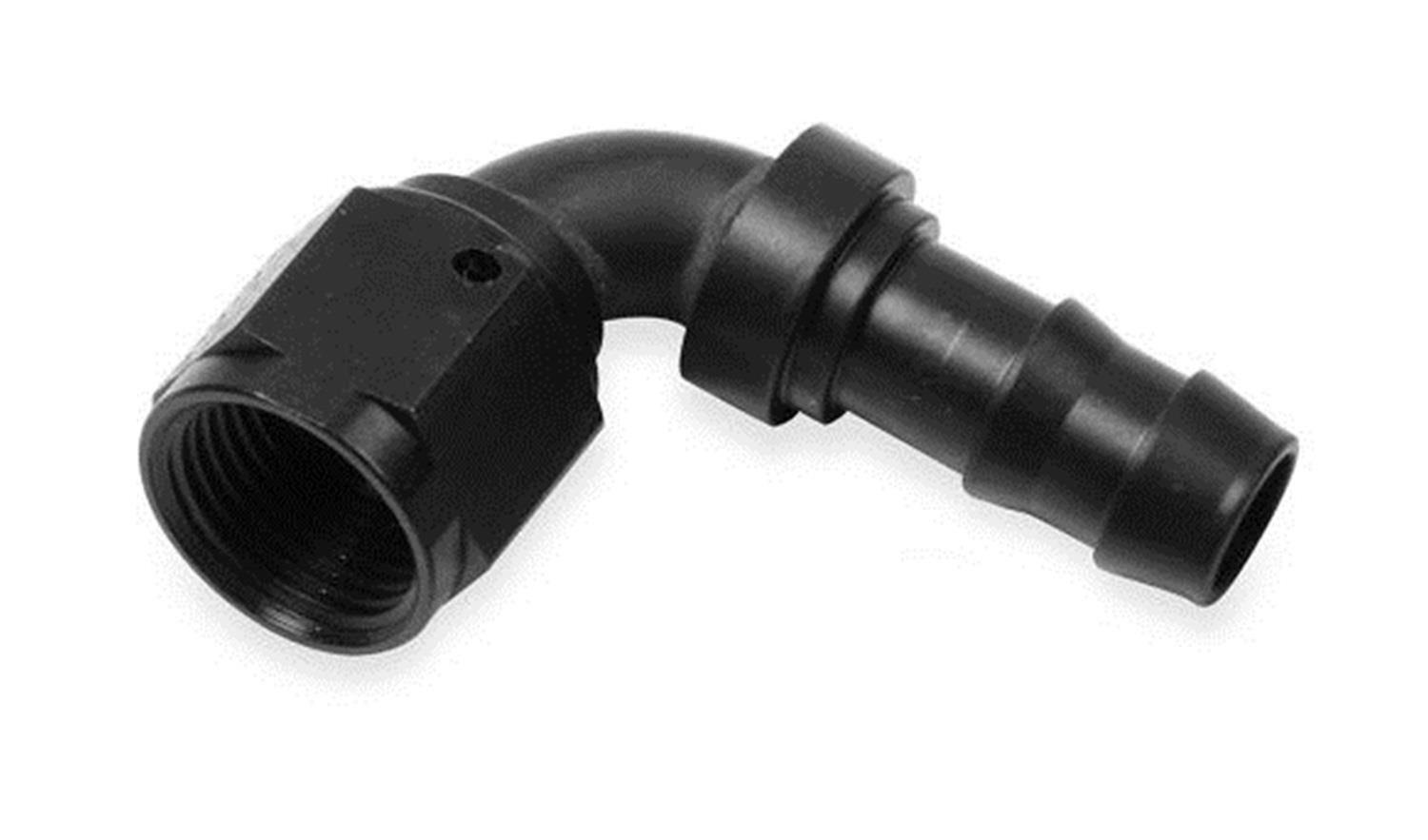 Earl's Performance Super Stock Hose Ends AT709167ERL Fitting, End, Stock, 90 Degree, Aluminum, Black Anodized, -6 AN Male, -6 AN Female, Each thumbnail 2