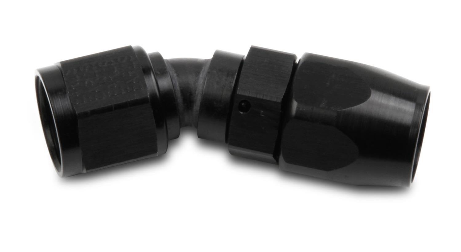 Earl's Performance Swivel-Seal Hose Ends AT803106ERL End, Swivel-Seal, 30 Degree, -6 AN Female Thread, Aluminum, Black Anodized, Each