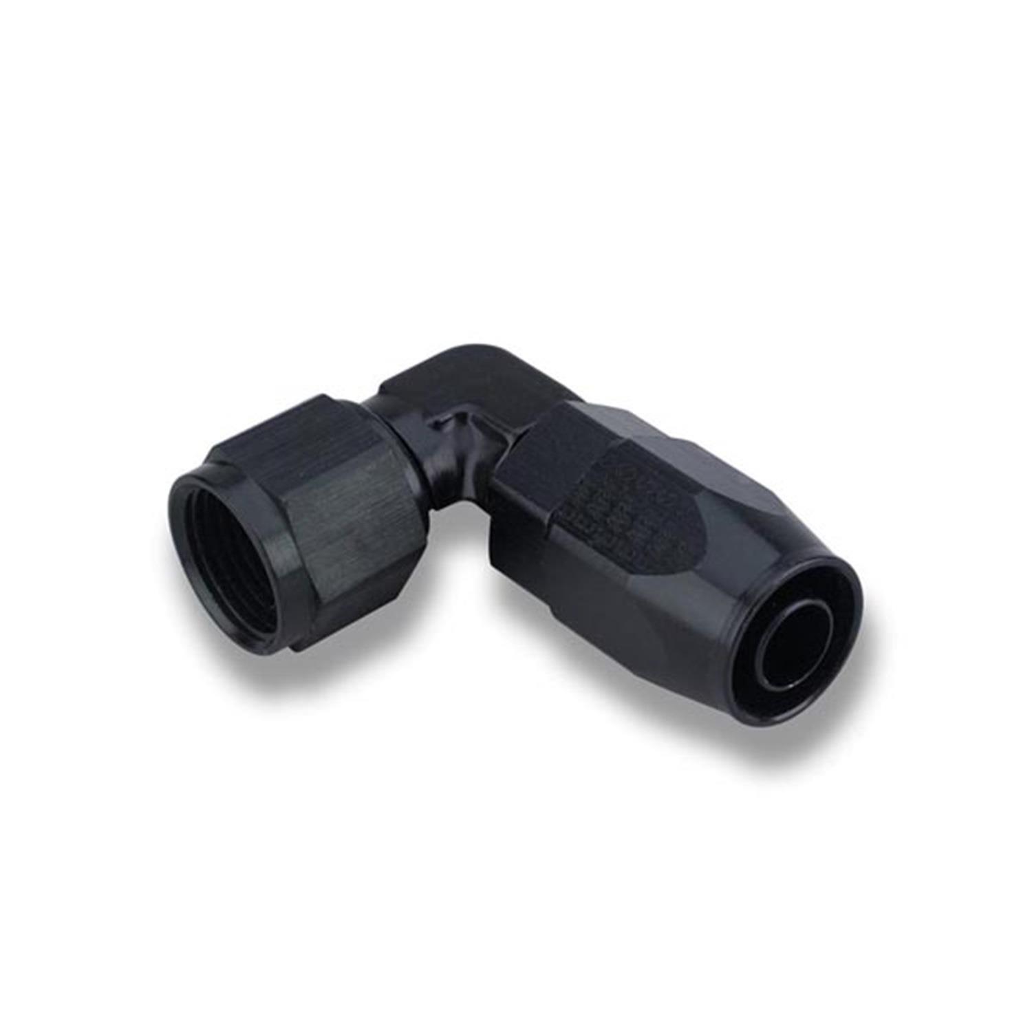 Earl's Performance Swivel-Seal Hose Ends AT809012ERL Fitting, End, Swivel-Seal, 90 Degree Low Profile, -12 AN to Female -12 AN, Aluminum, Black