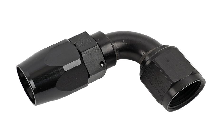 Earl's Performance Swivel-Seal Hose Ends AT809110ERL Fitting, End, Swivel-Seal, 90 Degree, -10 AN to Female -10 AN, Aluminum, Black, Each
