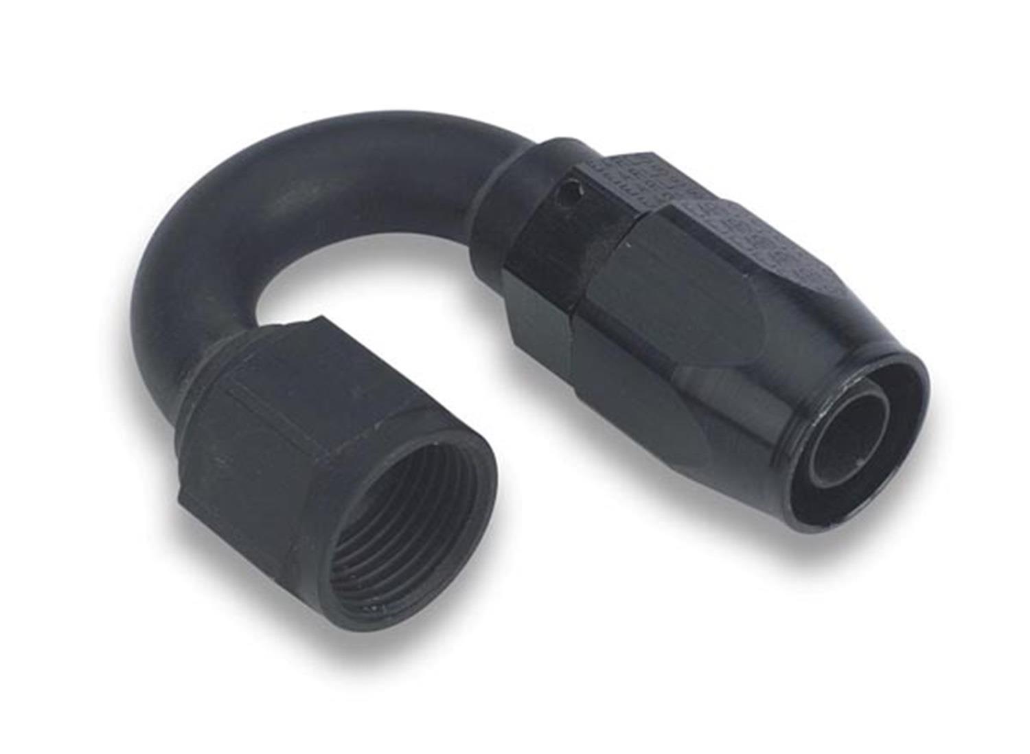 Earl's Performance Swivel-Seal Hose Ends AT818008ERL Fitting, End, Swivel-Seal, 180 Degree, -8 AN to Female -8 AN, Aluminum, Black, Each