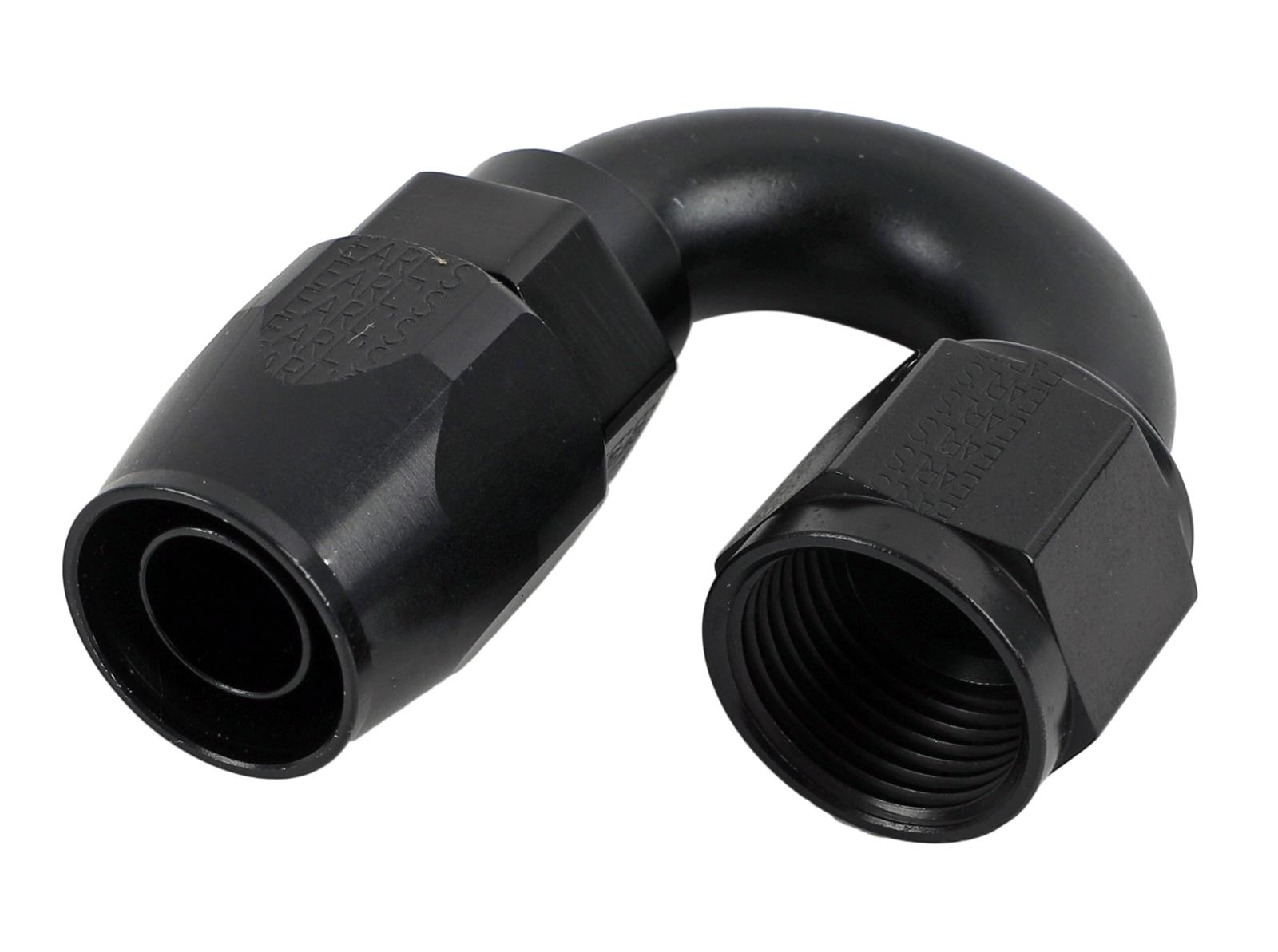 Earl's Performance Swivel-Seal Hose Ends AT818010ERL Fitting, End, Swivel-Seal, 180 Degree, -10 AN to Female -10 AN, Aluminum, Black, Each