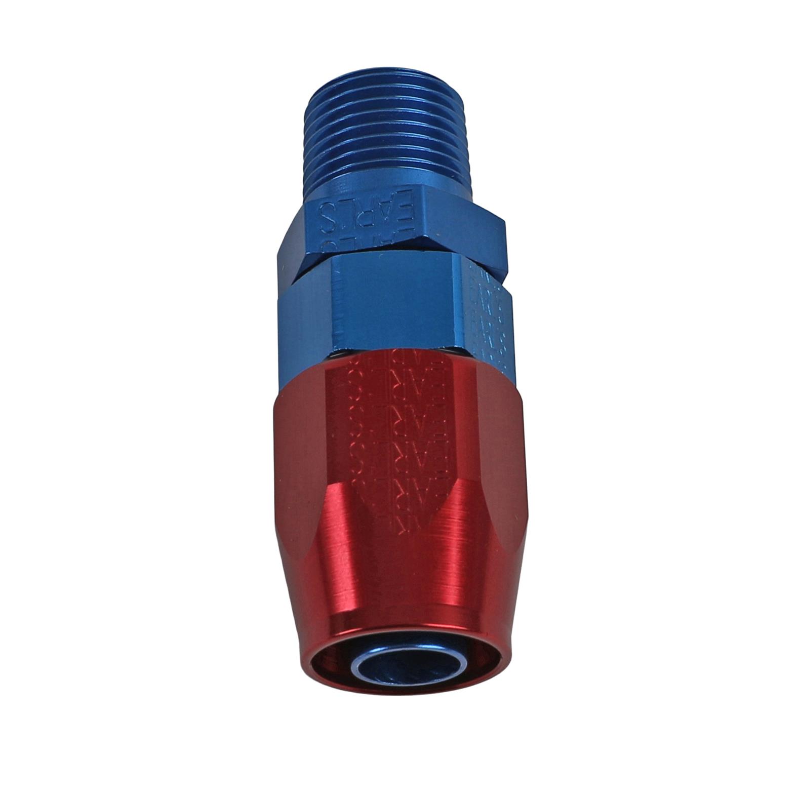 Earl's Performance Swivel-Seal Coupler Hose Ends AT820108ERL Fitting, End, Swivel Seal Coupler, Straight, Aluminum, Black Anodized, -8 AN Swivel, 3/8 in. NPT Male