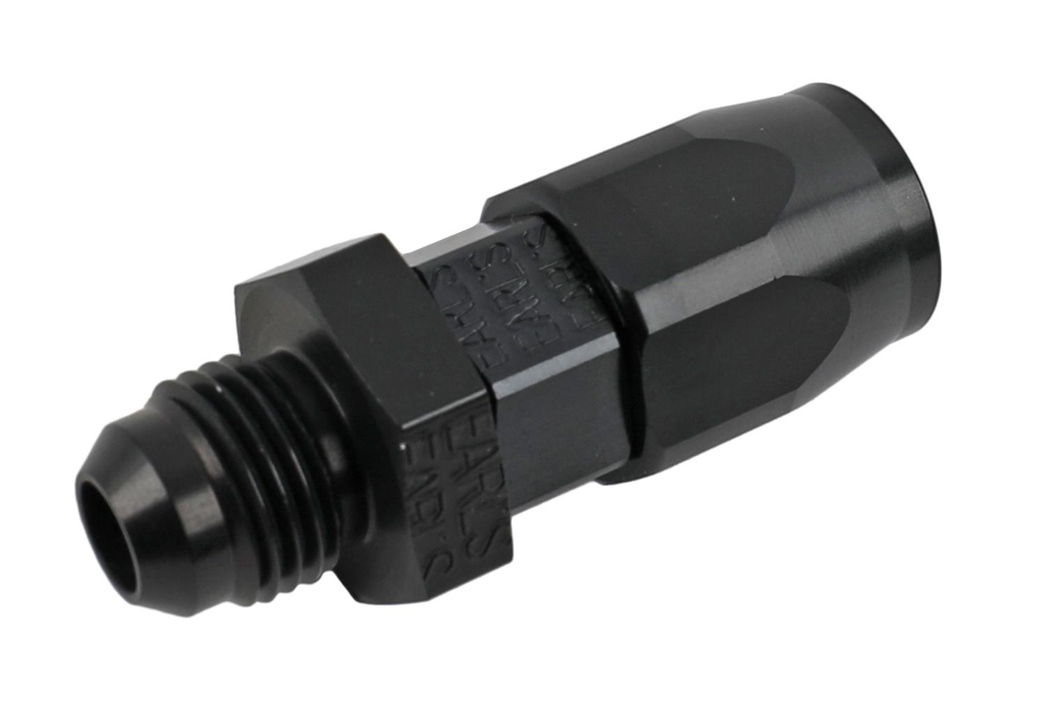 Earl's Performance Swivel-Seal Hose Ends AT840106ERL Fitting, End, Swivel Seal, Straight, Aluminum, Black Anodized, -6 AN Swivel, -6 AN Male, Each