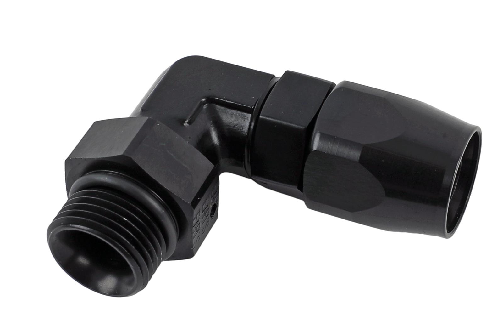 Earl's Performance Swivel-Seal Hose Ends AT849010ERL Fitting, End, Swivel Seal, 90 Degree, Aluminum, Black Anodized, -10 AN Swivel, -10 AN O-Ring Male, Each