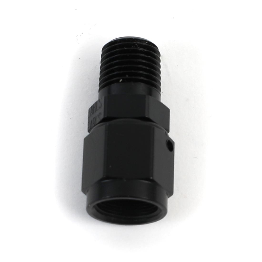 Earl's Performance AN to NPT Adapter Fittings AT916106ERL Fitting, Adapter, NPT, Straight, Aluminum, Black Anodized, -6 AN, 1/4 in. NPT, Swivel, Each thumbnail 2