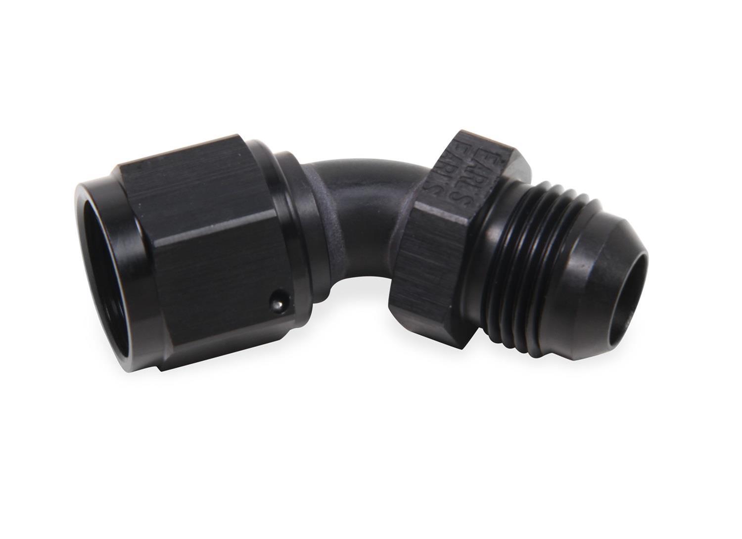 Earl's Performance Couplers AT920408ERL Fitting, Coupler, Union, AN to AN, 45 Degree, Aluminum, Black Anodized, -8 AN, -8 AN, Each