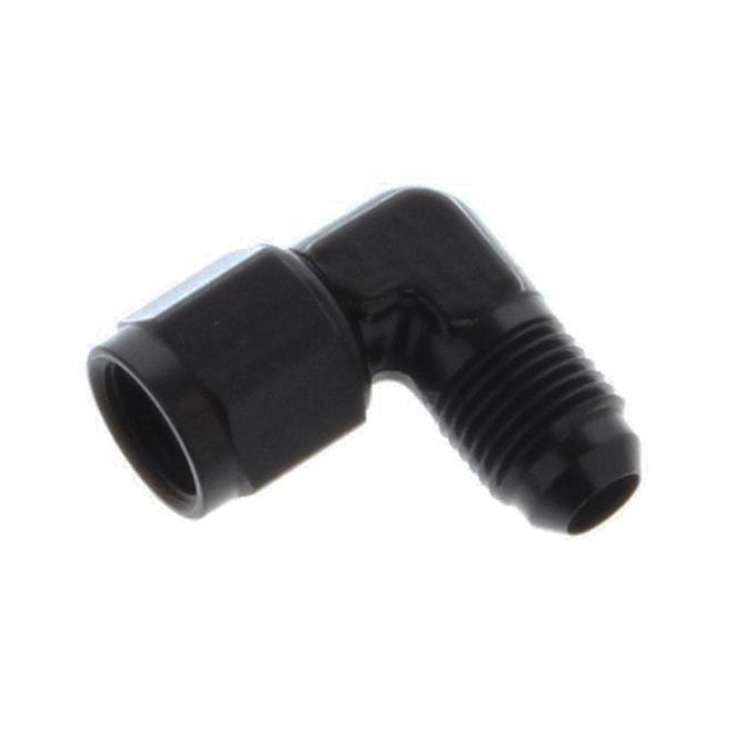 Earl's Performance Couplers AT921106ERL Fitting, Coupler, Union, AN to AN, 90 Degree, Aluminum, Black Anodized, -6 AN, -6 AN, Swivel, Each thumbnail 3