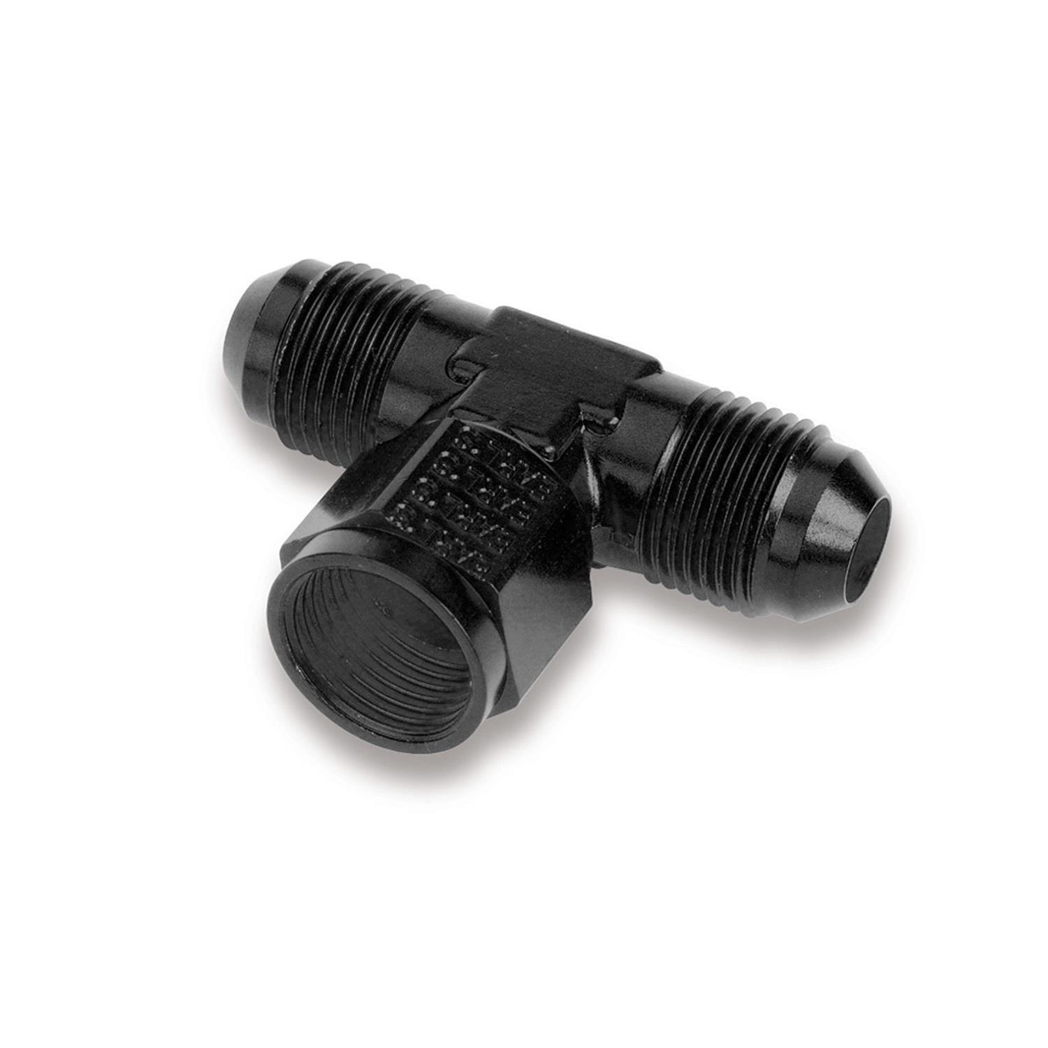 Earl's Performance Tee Adapter Fittings AT925108ERL Fitting, Adapter, Aluminum, Black Anodized, Each