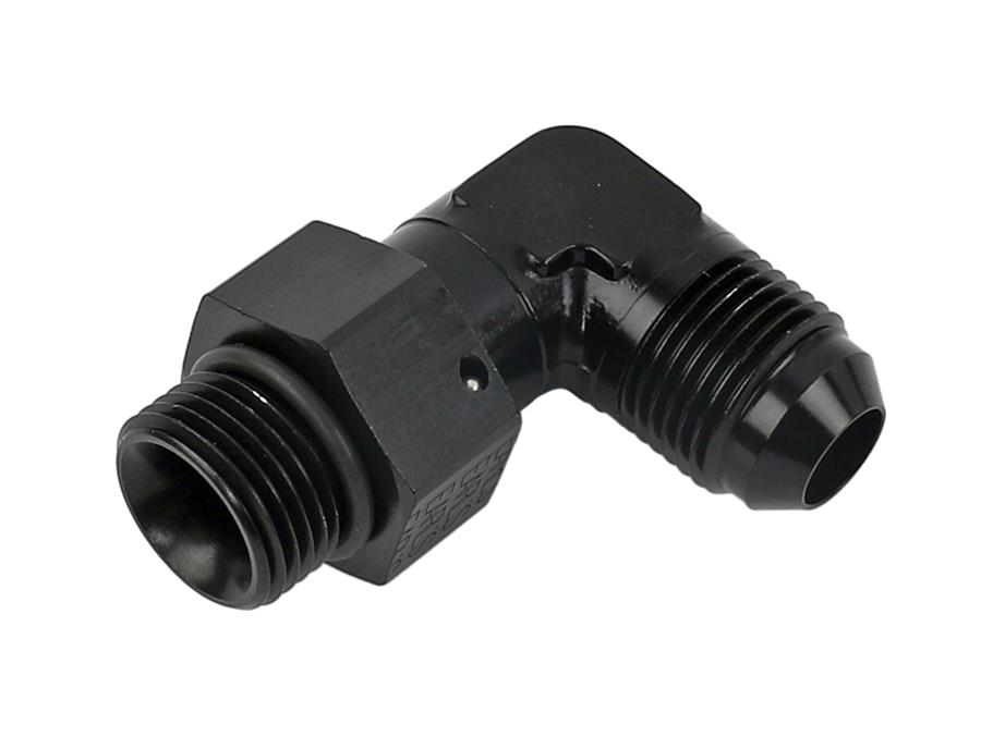 Earl's Performance AN to Straight Cut O-Ring Fittings AT949008ERL Fitting, Adapter, Cut, 90 Degree, Aluminum, Black Anodized, -8 AN, -8 AN, Swivel, Each thumbnail 2