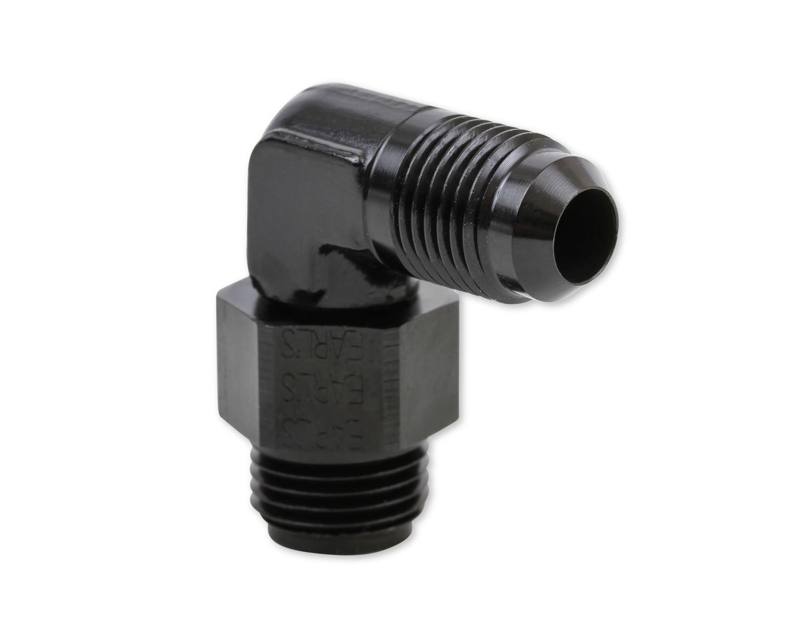 Earl's Performance AN to Inverted Flare Adapter Fittings AT949096ERL Fitting, Adapter, Flare, 90 Degree, Aluminum, Black Anodized, -6 AN, 5/8-18 in. Flare, Swivel, Each thumbnail 2