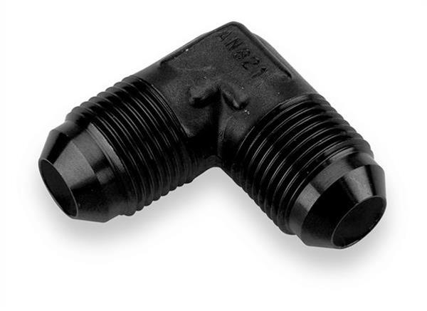 Earl's Performance Couplers AT982106ERL Fitting, Coupler, Union, AN to AN, 90 Degree, Aluminum, Black Anodized, -6 AN, -6 AN, Each thumbnail 2