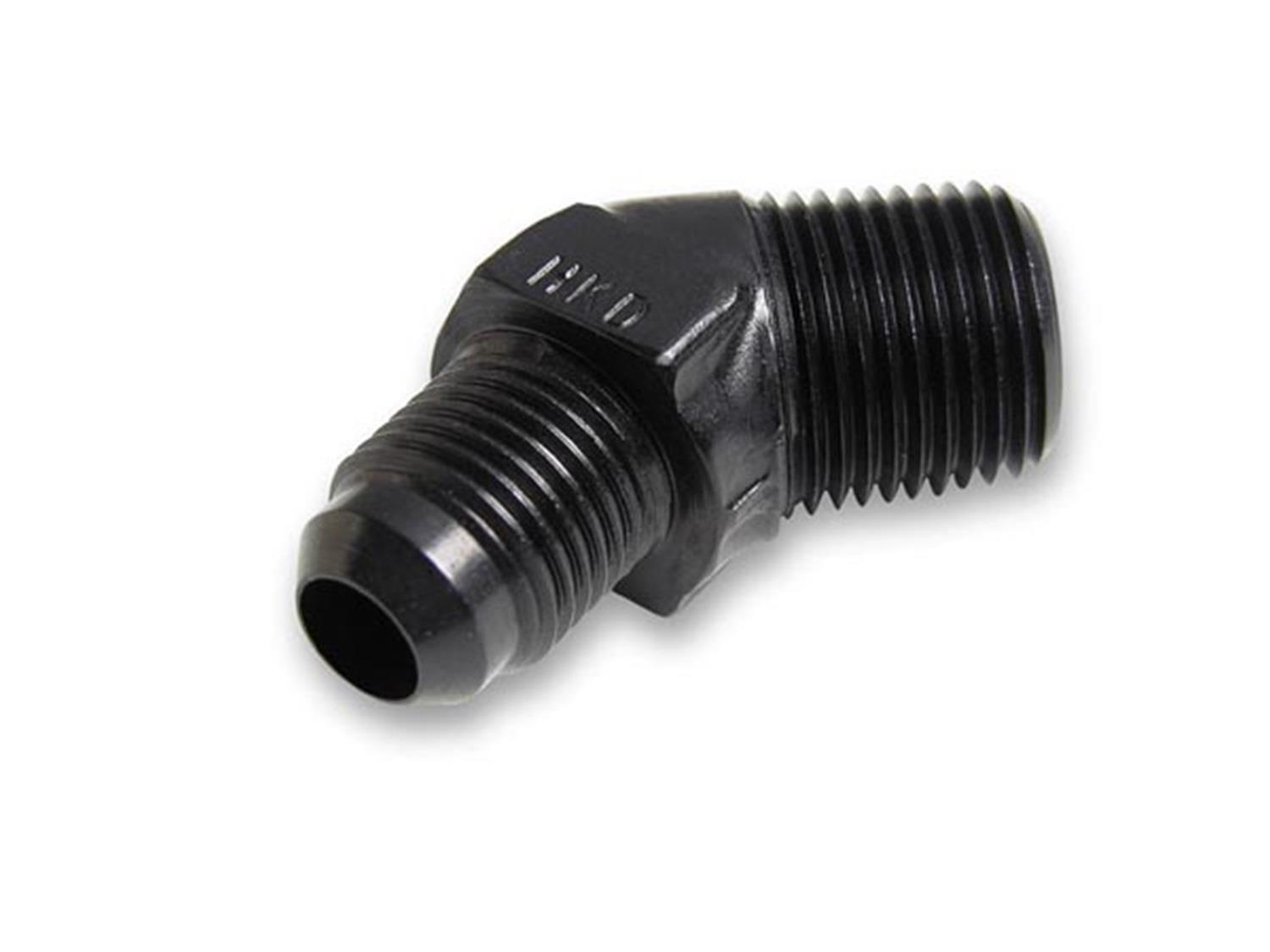 Earl's Performance AN to NPT Adapter Fittings AT982303ERL Fitting, Adapter, NPT, 45 Degree, Aluminum, Black Anodized, -3 AN, 1/8 in. NPT, Each